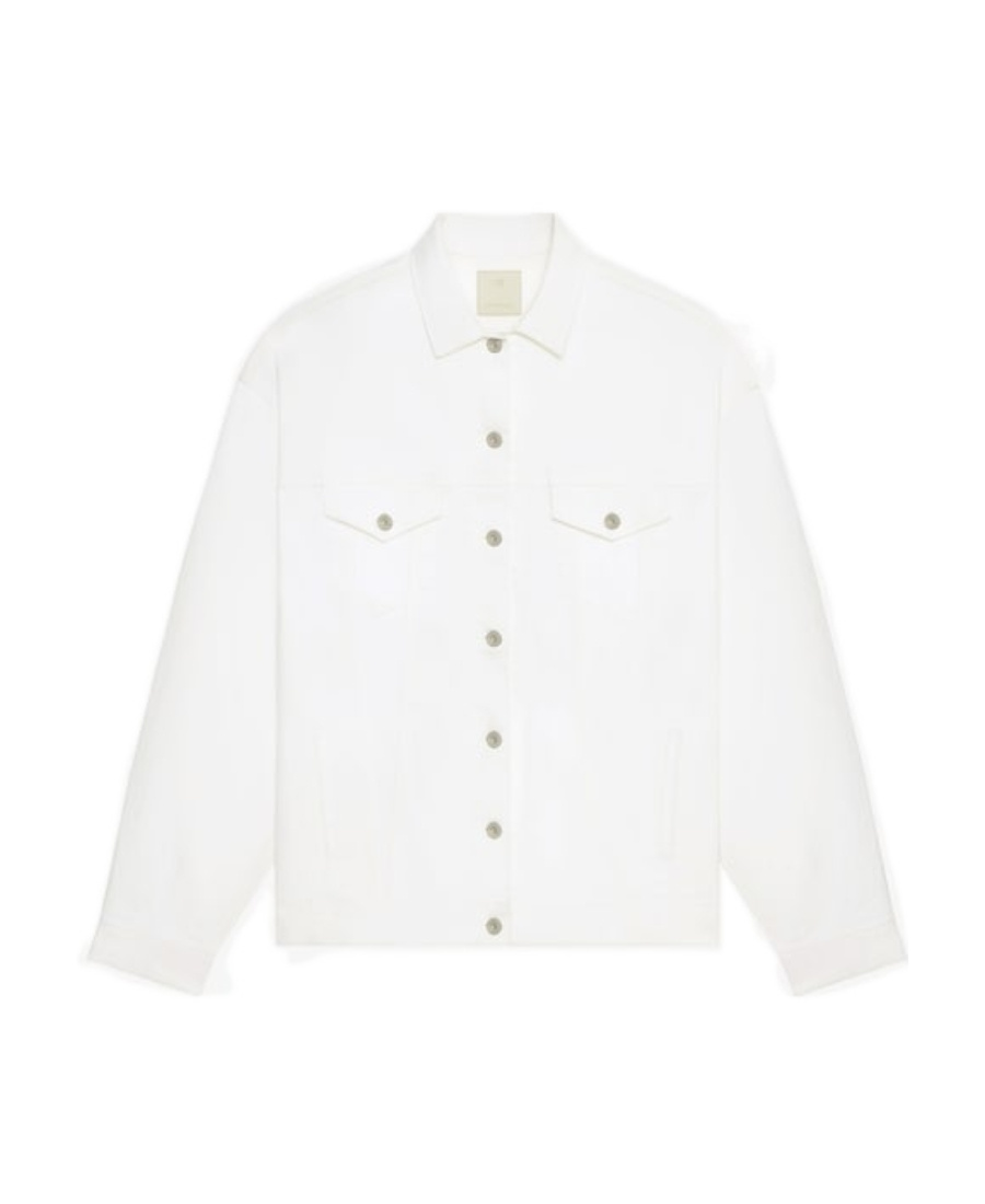 Givenchy Denim Oversize Jacket With Adjustable Hemline Straps In White