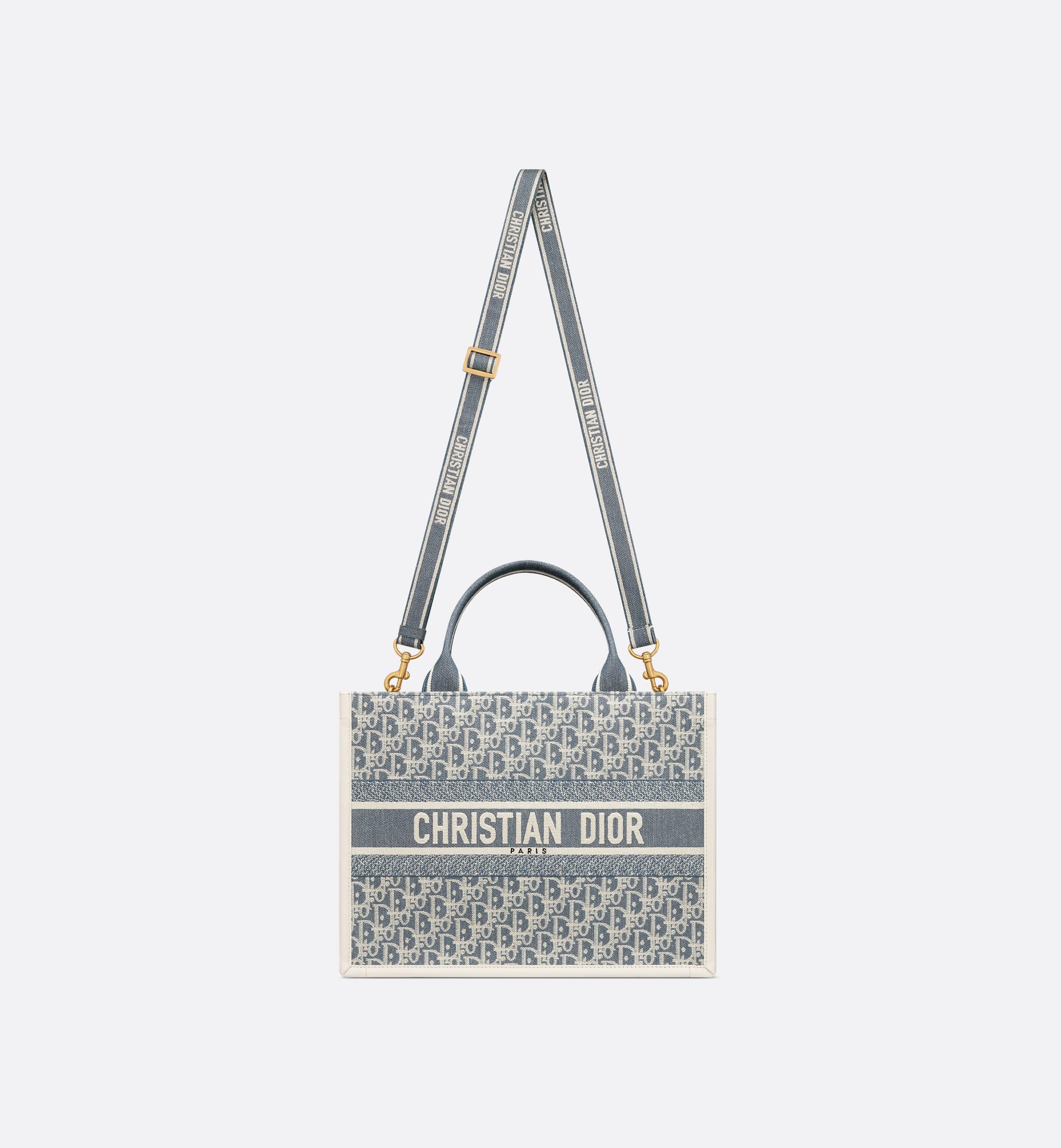 Dior Small Book Tote Shoulder Bag In Blue