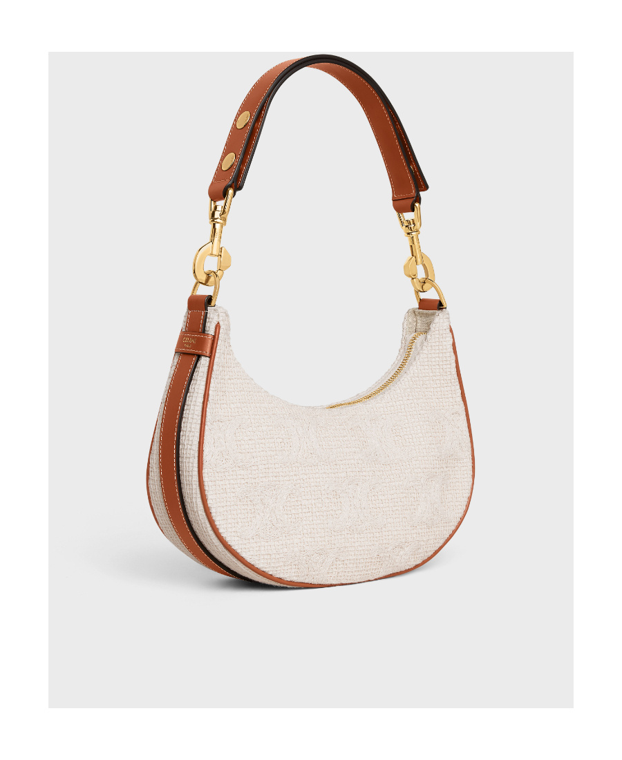 Celine Triomphe Medium Ava Shoulder Bag In Nude