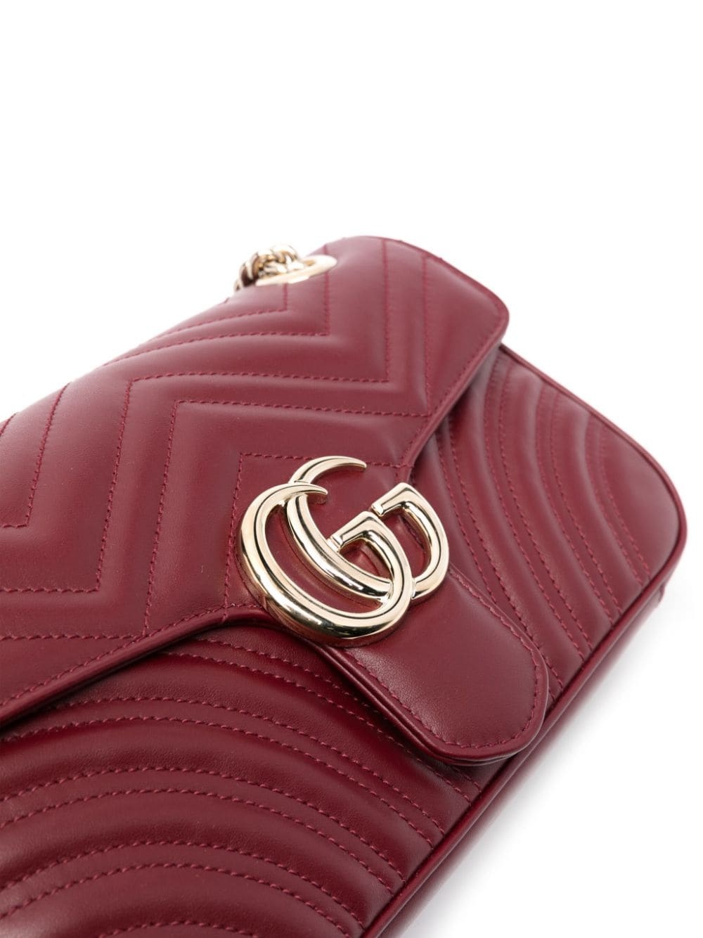 Gucci Women's Mini Gg Marmont Bag With Card Holder In Red