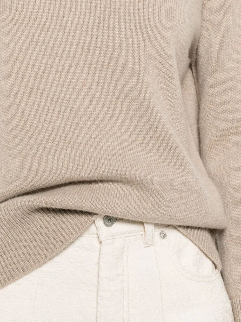 Max Mara High-neck Cashmere Sweater In Neutral