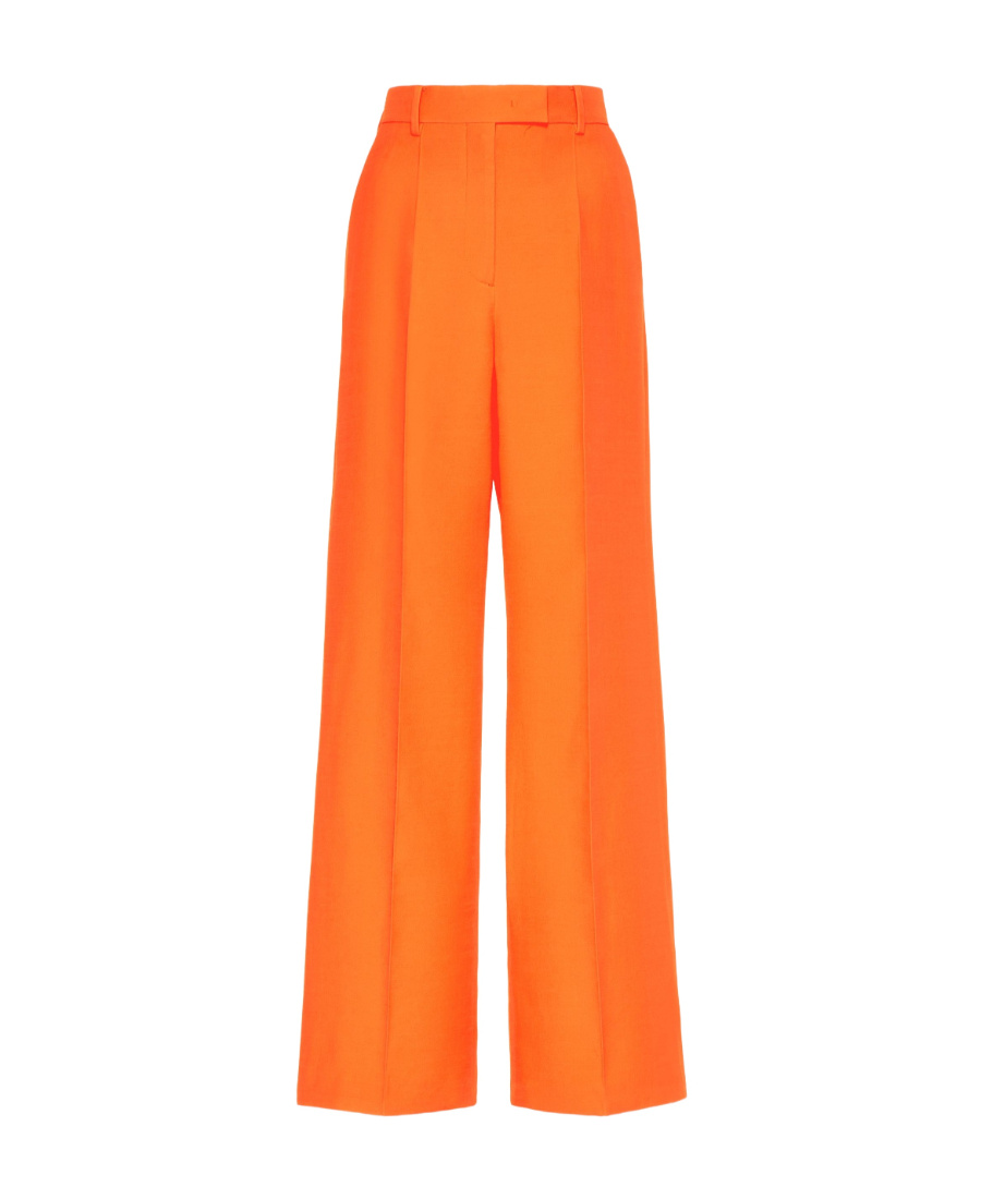 Valentino Crepe Couture Trousers In Orange
