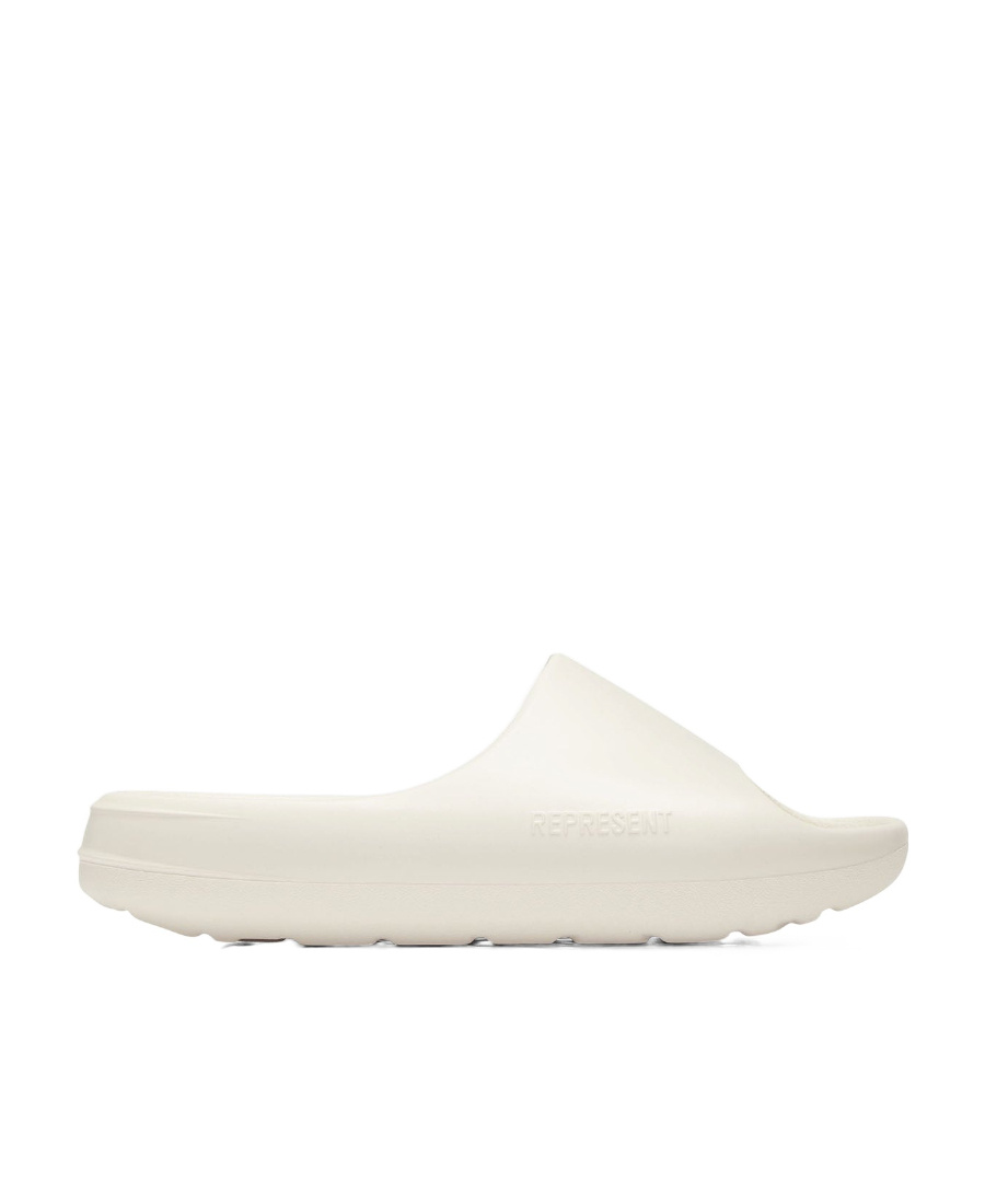 Represent Logo-embossed Ridged Slides In White