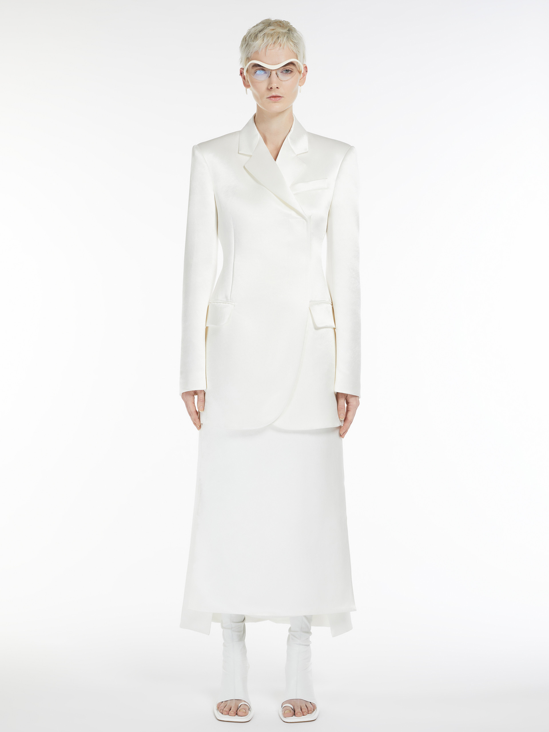 Sportmax Double-breasted Suit Jacket In White