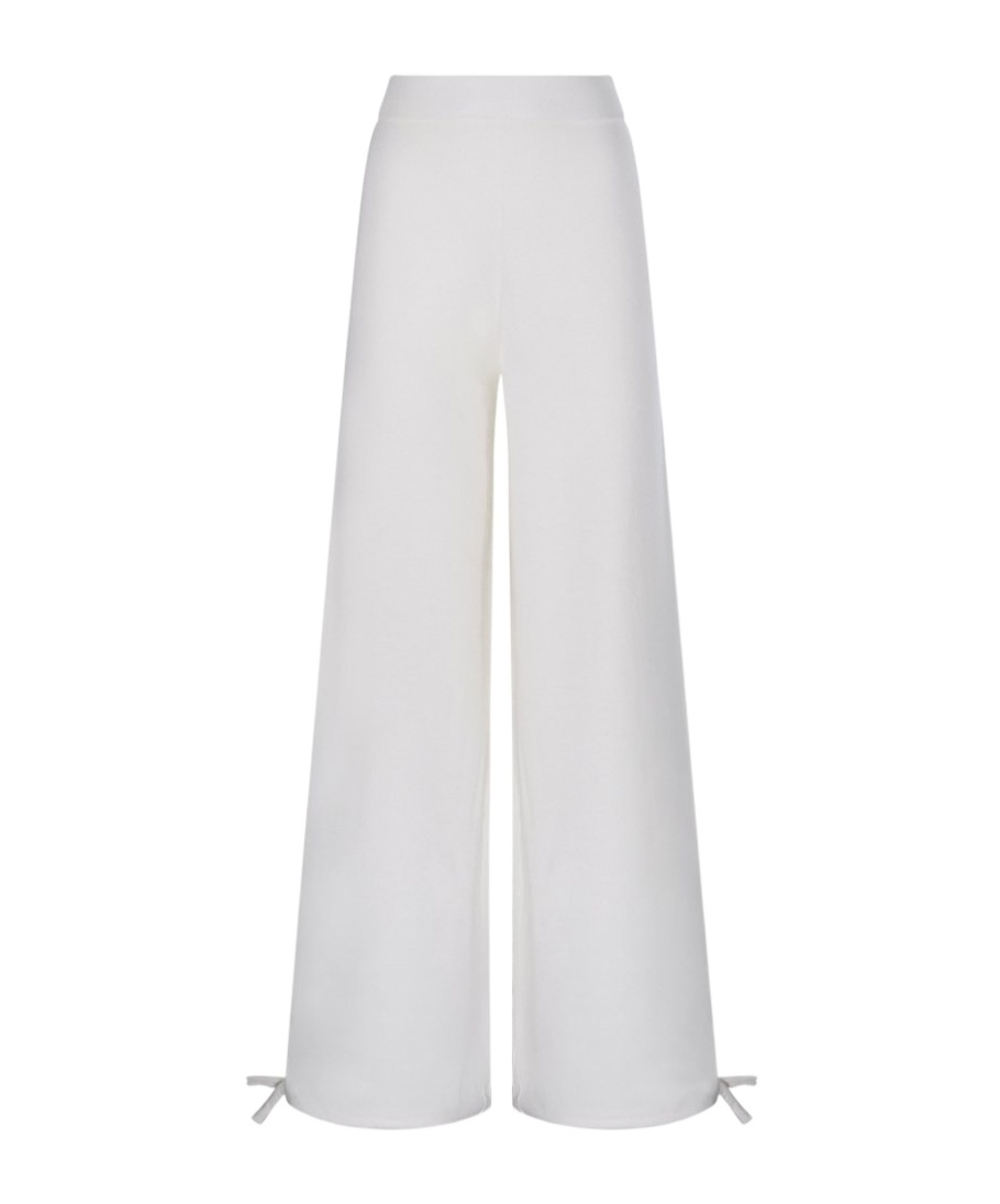 Max Mara Elastic Waist Casual Pants In White