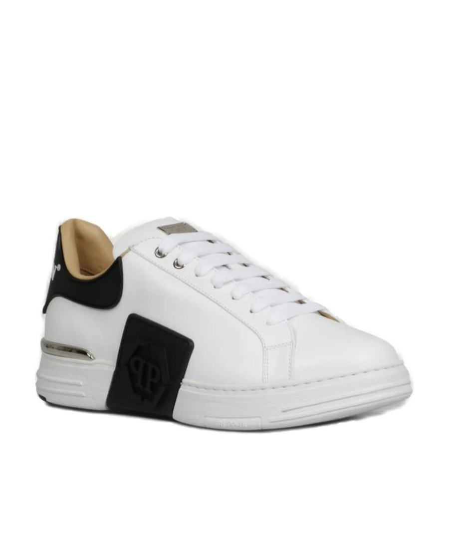 Shop Philipp Plein Lo-top Hexagon Sneakers In White