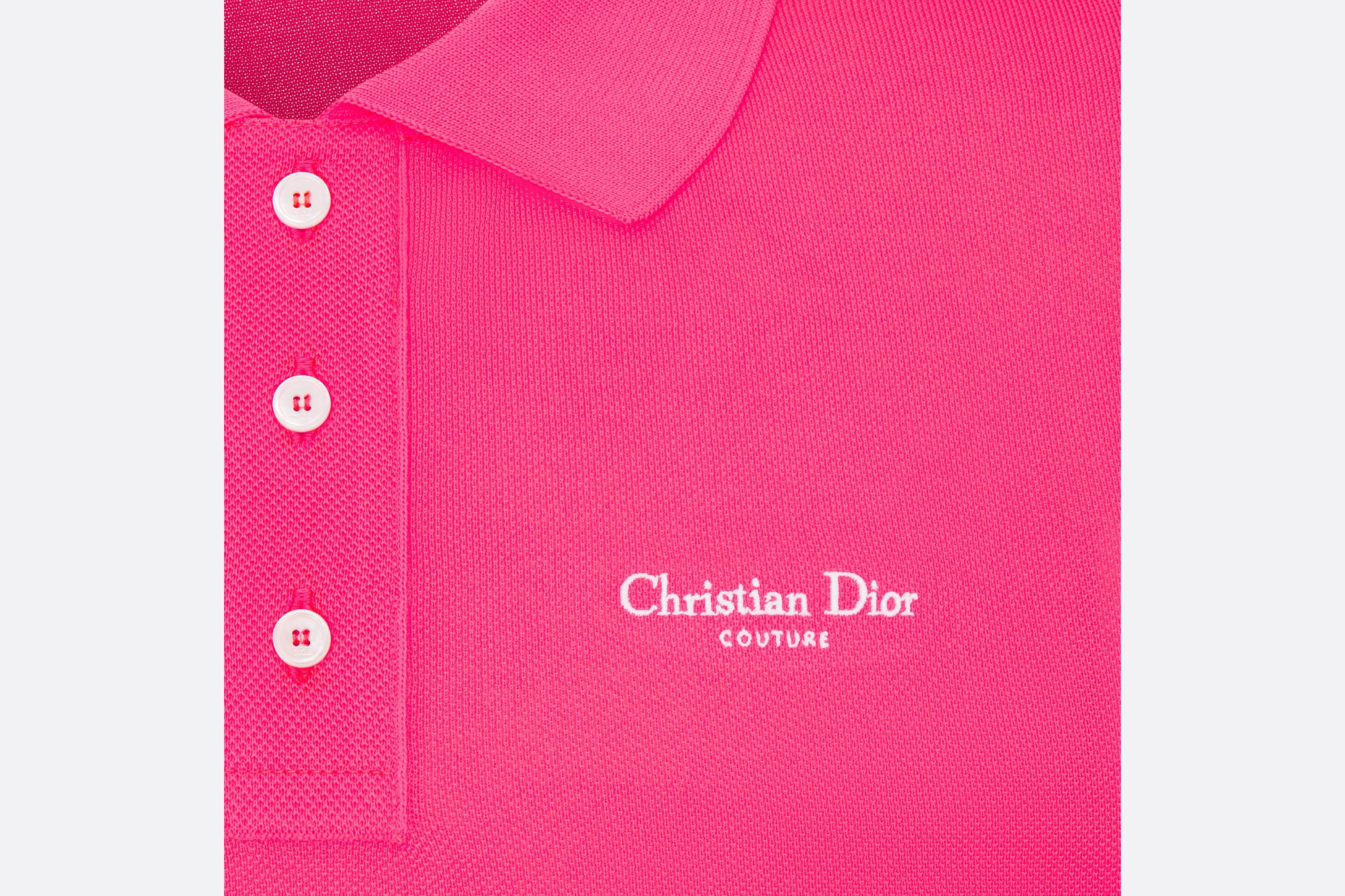 Dior Logo Details Polo Shirt In Pink