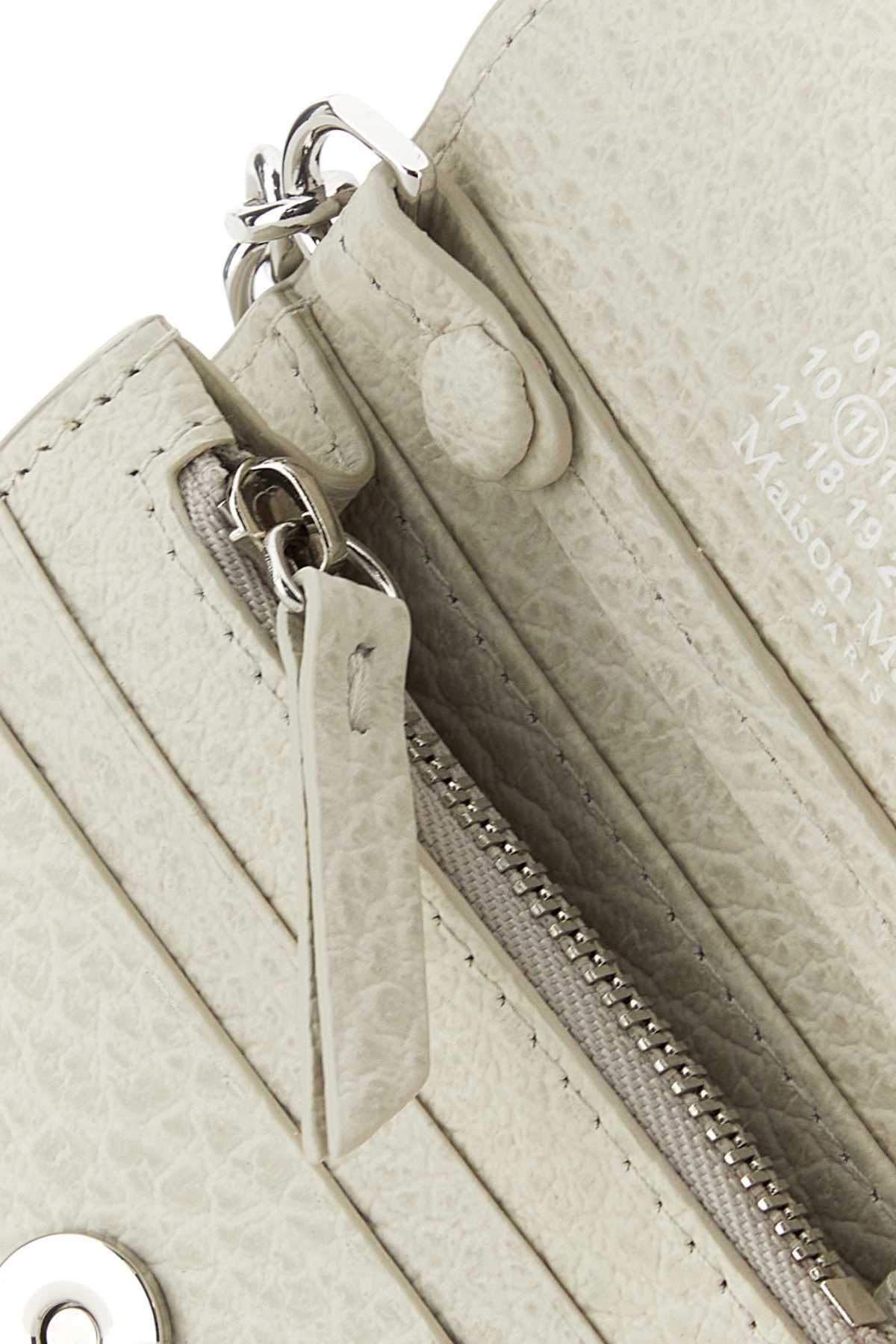 Maison Margiela Chalk Leather Card Holder In White