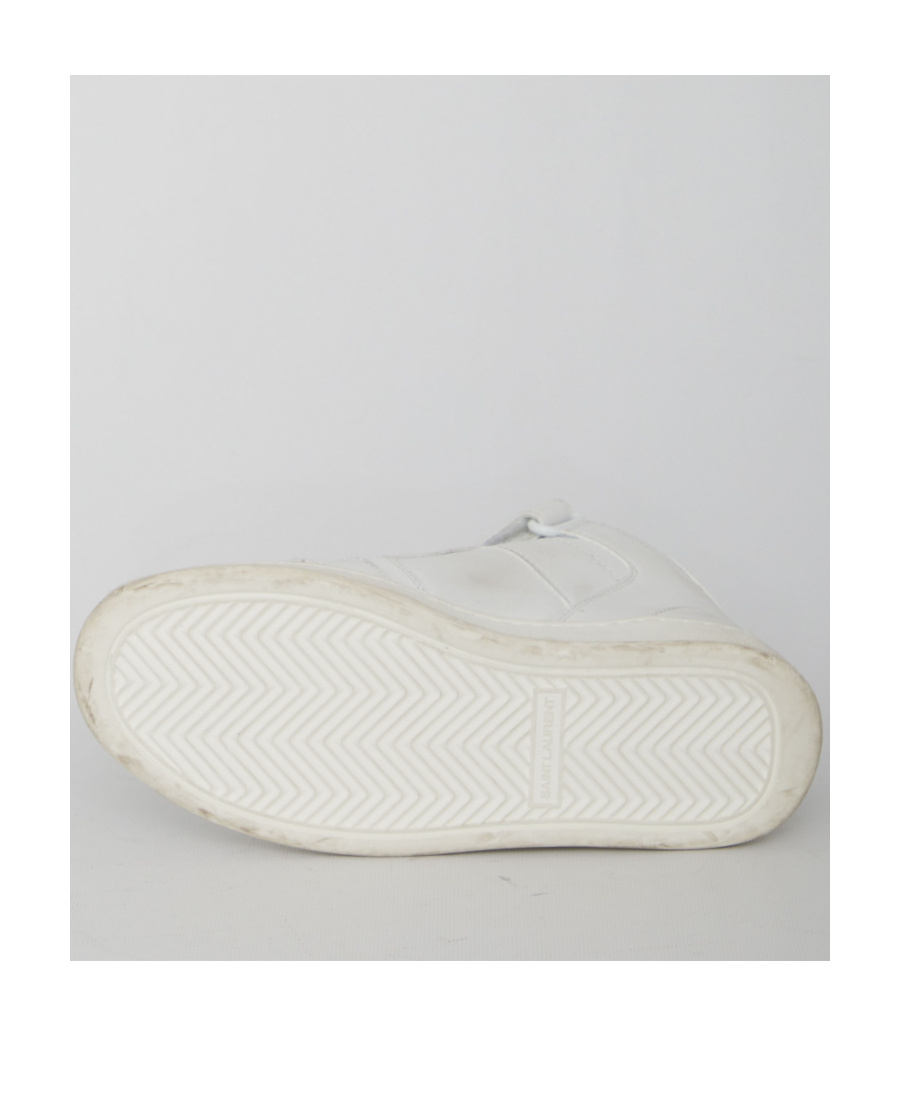 Saint Laurent Lax Sneakers In Washed-out Effect Leather In White