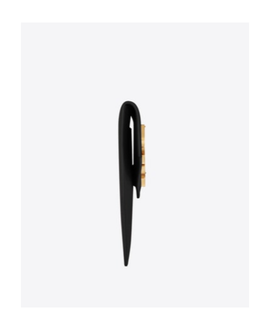 Saint Laurent Medium Monogram Plaque Pouch In Black