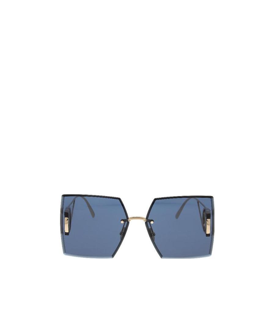 Dior 30montaigne S7u Square-frame Gold-tone Sunglasses In Blue