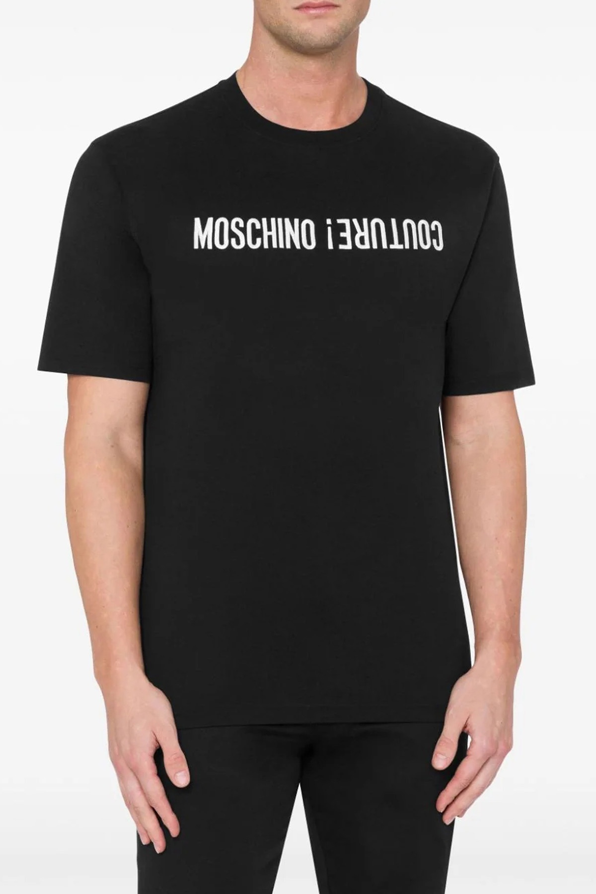 Moschino T-shirt With Embroidered Lettering In Black