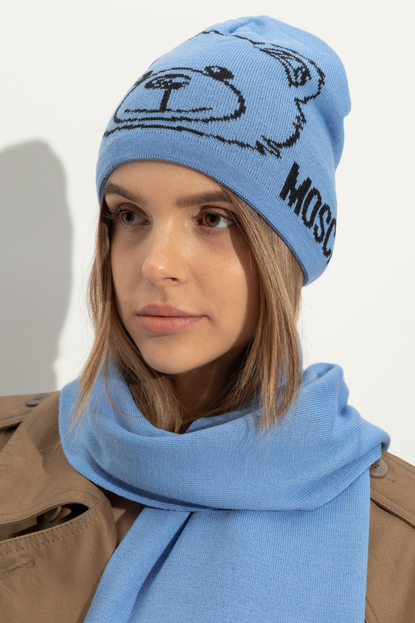 Moschino Logo Hat In Blue