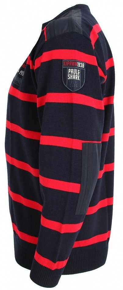 Paul & Shark Black Striped Pullover In Black