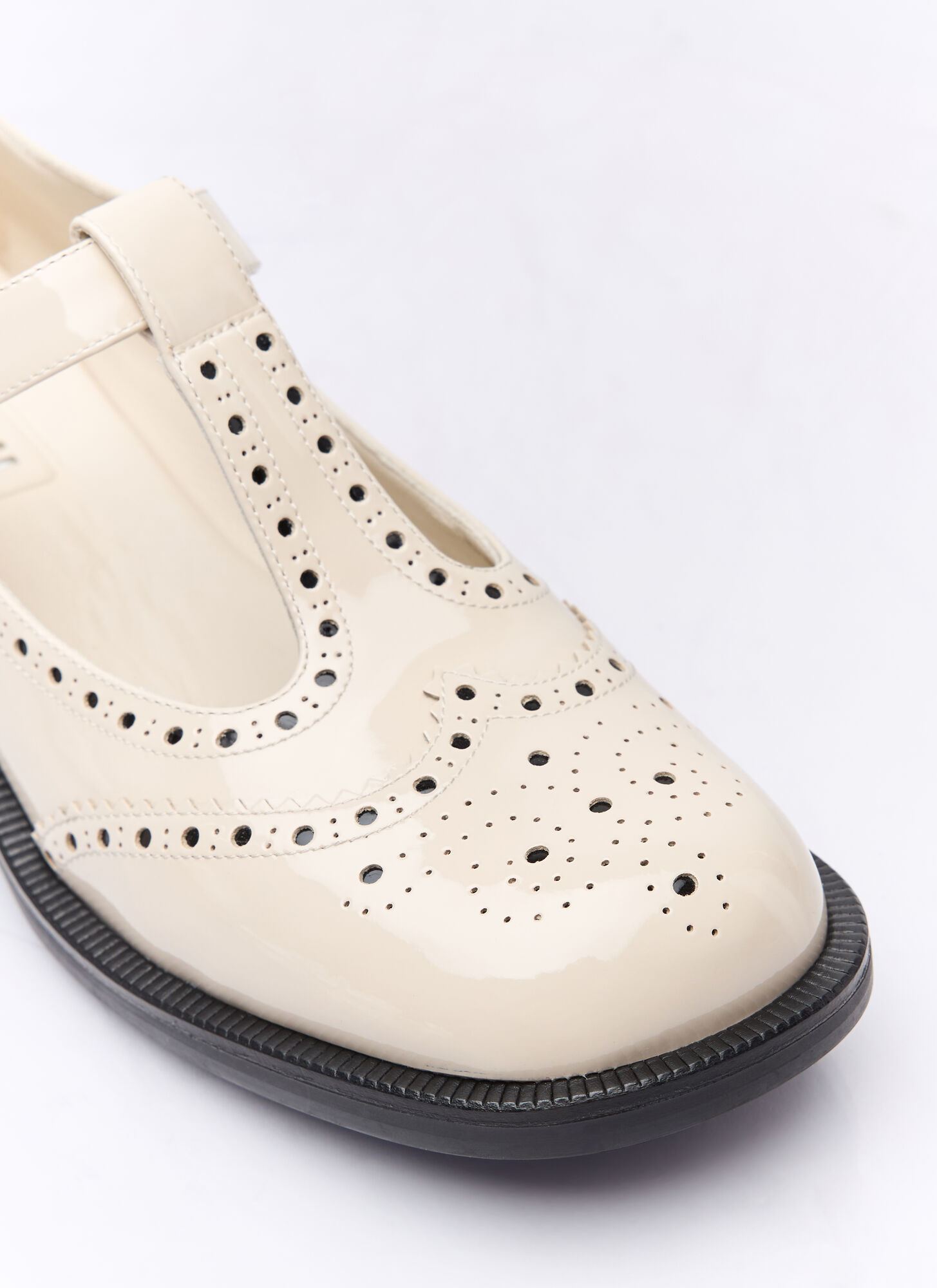 Miu Miu Women Patent Leather Mary Jane Shoes In Nude