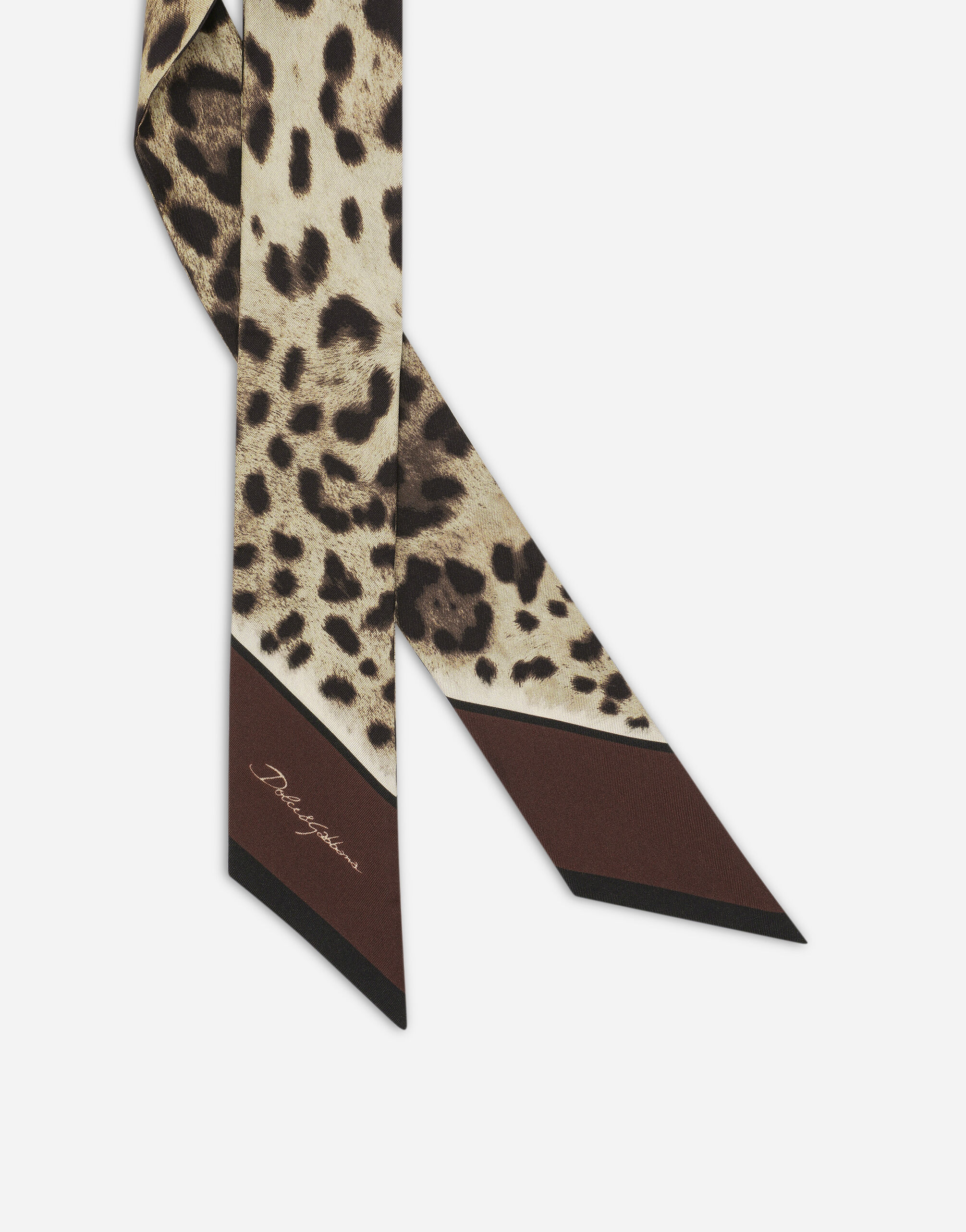 Dolce & Gabbana Leopard-print Silk Headscarf In White