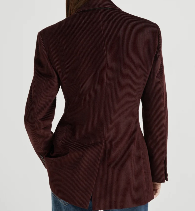 Brunello Cucinelli Oversized Double-breasted Cotton-corduroy Blazer In Black