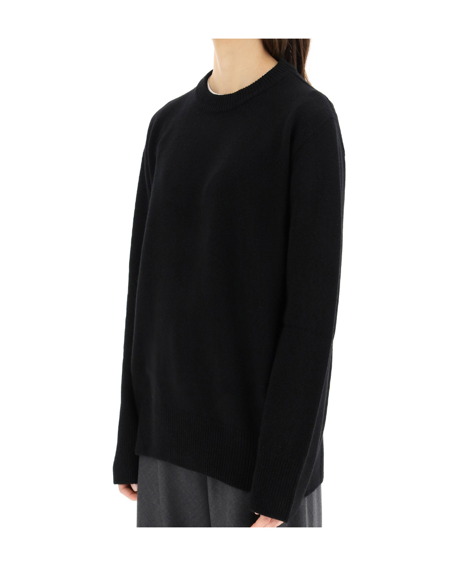 The Row Round-neck Knitted Pullover In Black