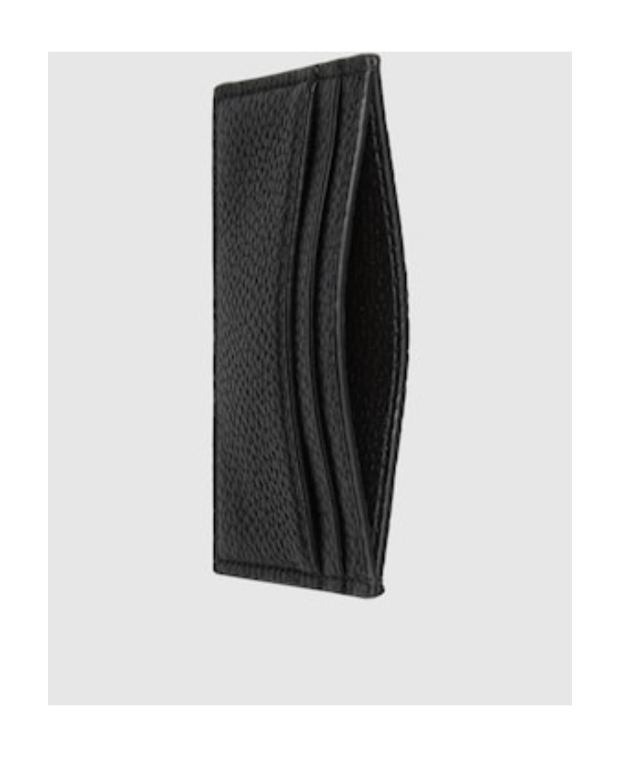 Gucci Black Card-holder With Logo Detail In Hammered Leather Man In Black