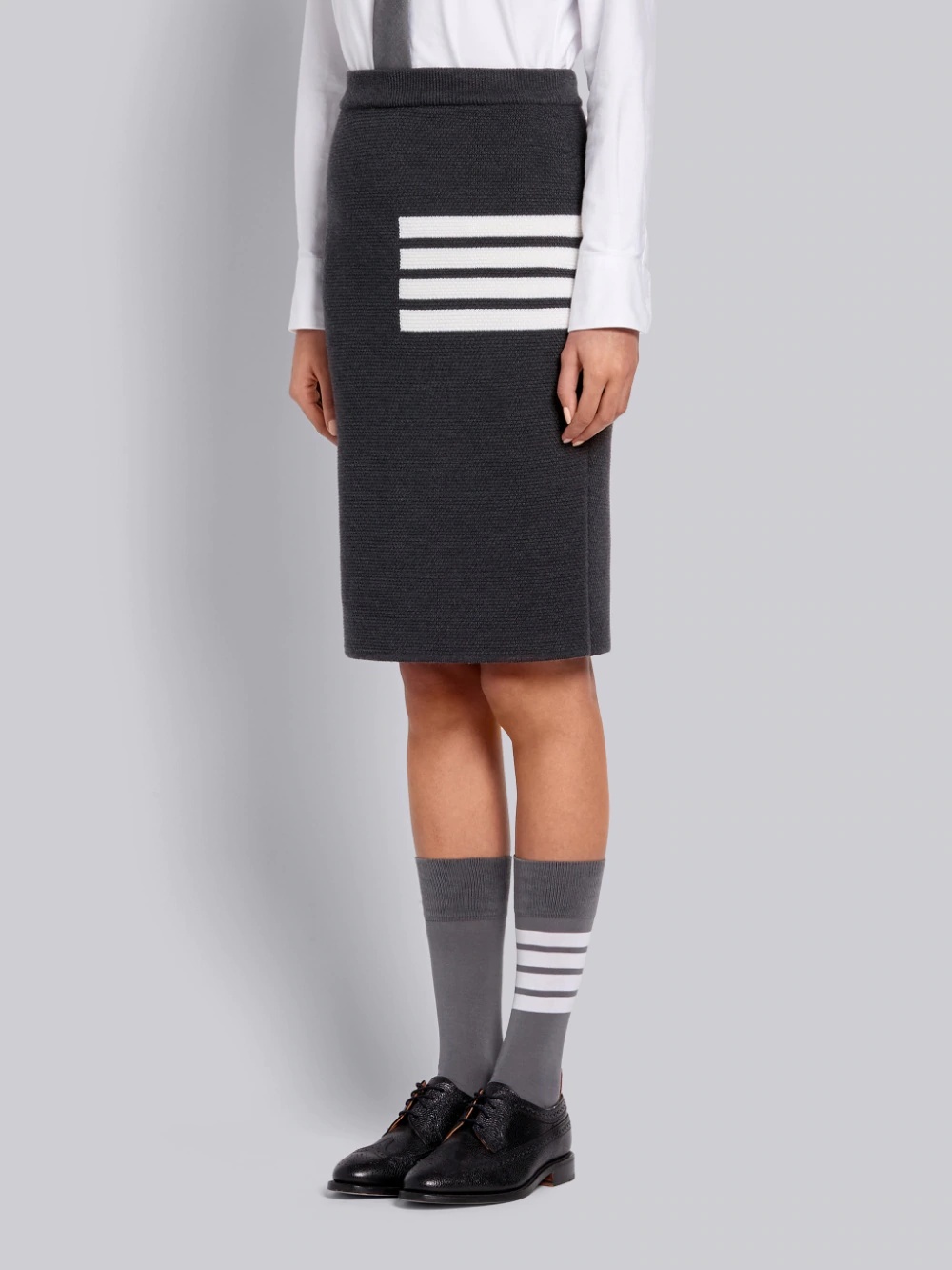 Thom Browne 4-bar Links Stitch Pencil Skirt In Black