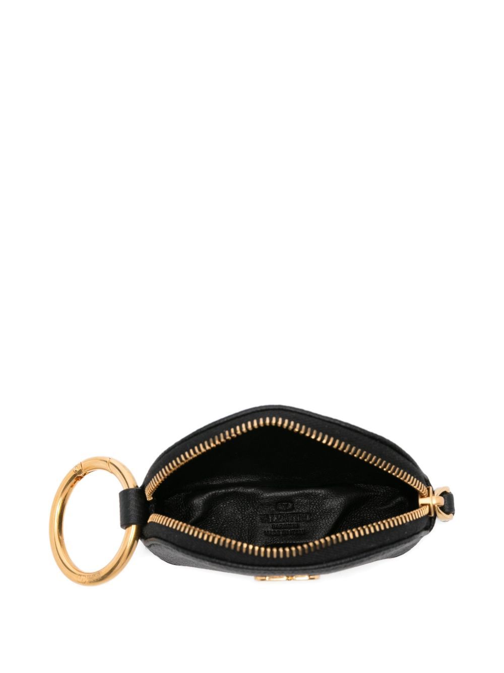 Valentino Half-moon Keyring Purse In Black