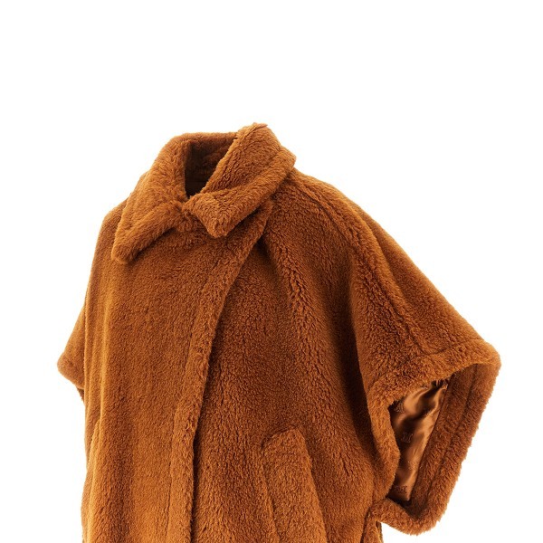 Max Mara Lapel Cape In Brown