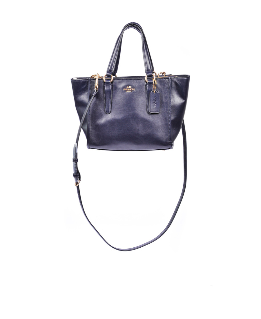 Coach Logo Zipper Satchel In Gray