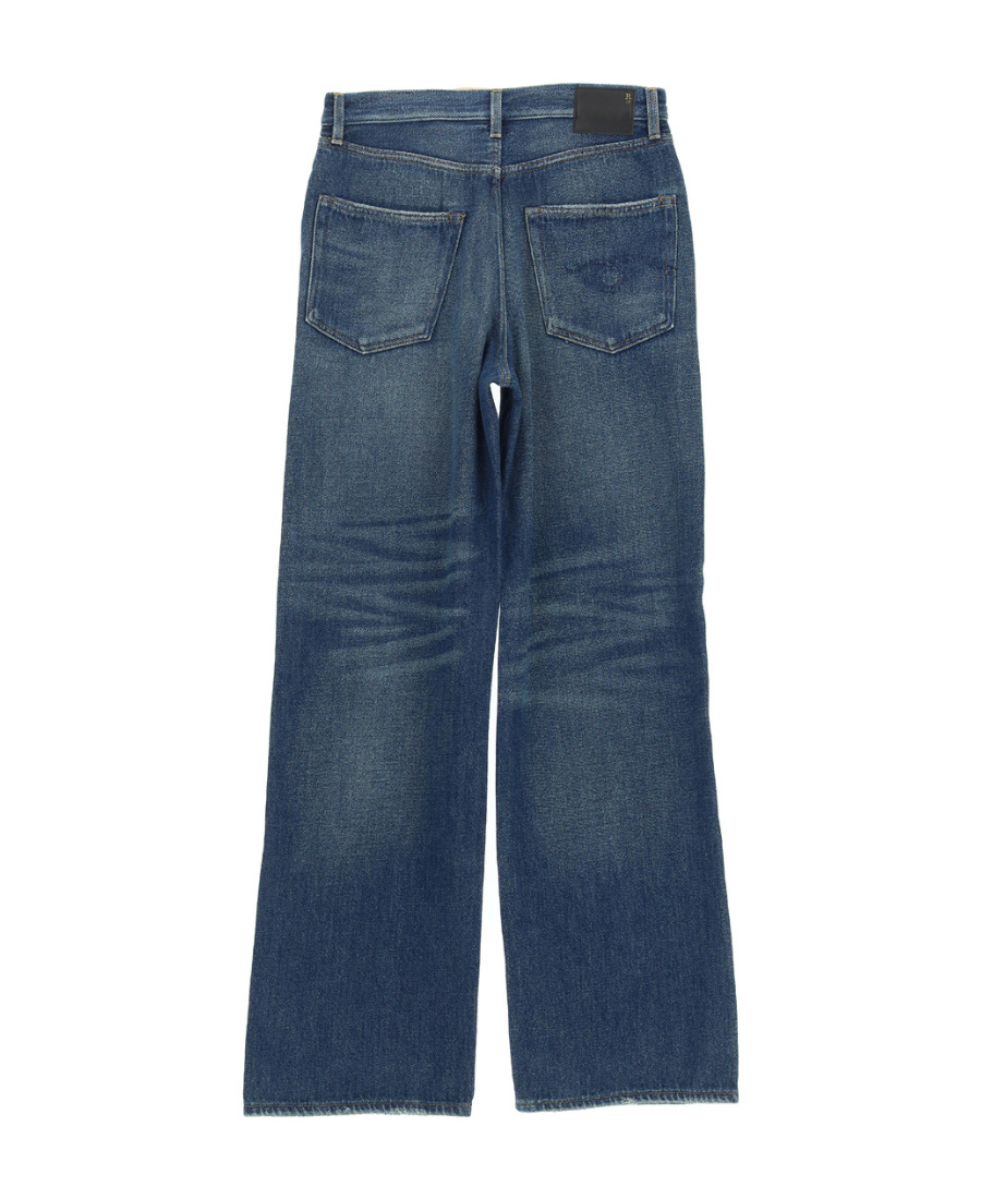 R13 Wide Leg Denim Jeans In Blue