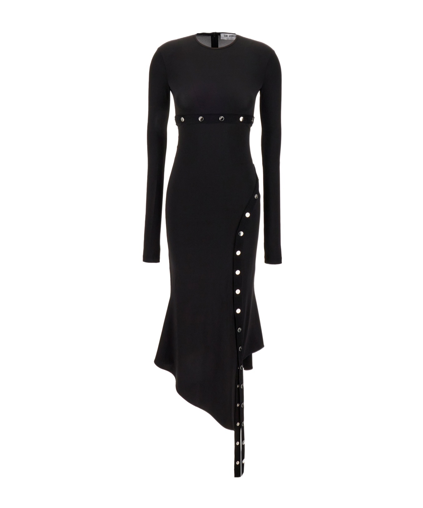 Shop Attico Long-sleeved Dress In Black