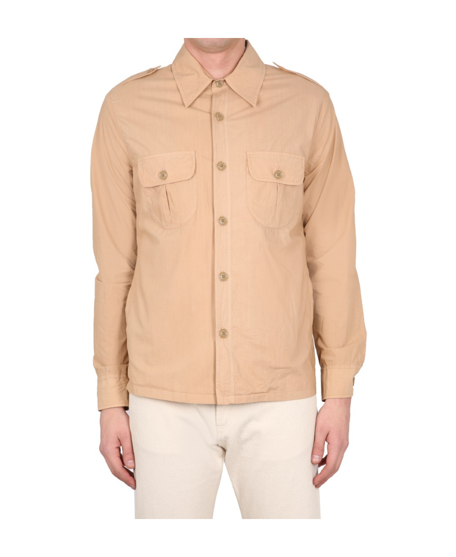Aspesi Long-sleeve Cotton Shirt In Nude