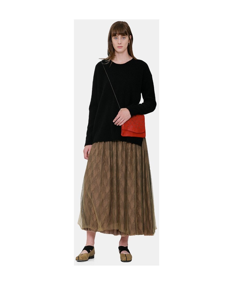 Uma Wang Black Crewneck Wool Sweater In Black