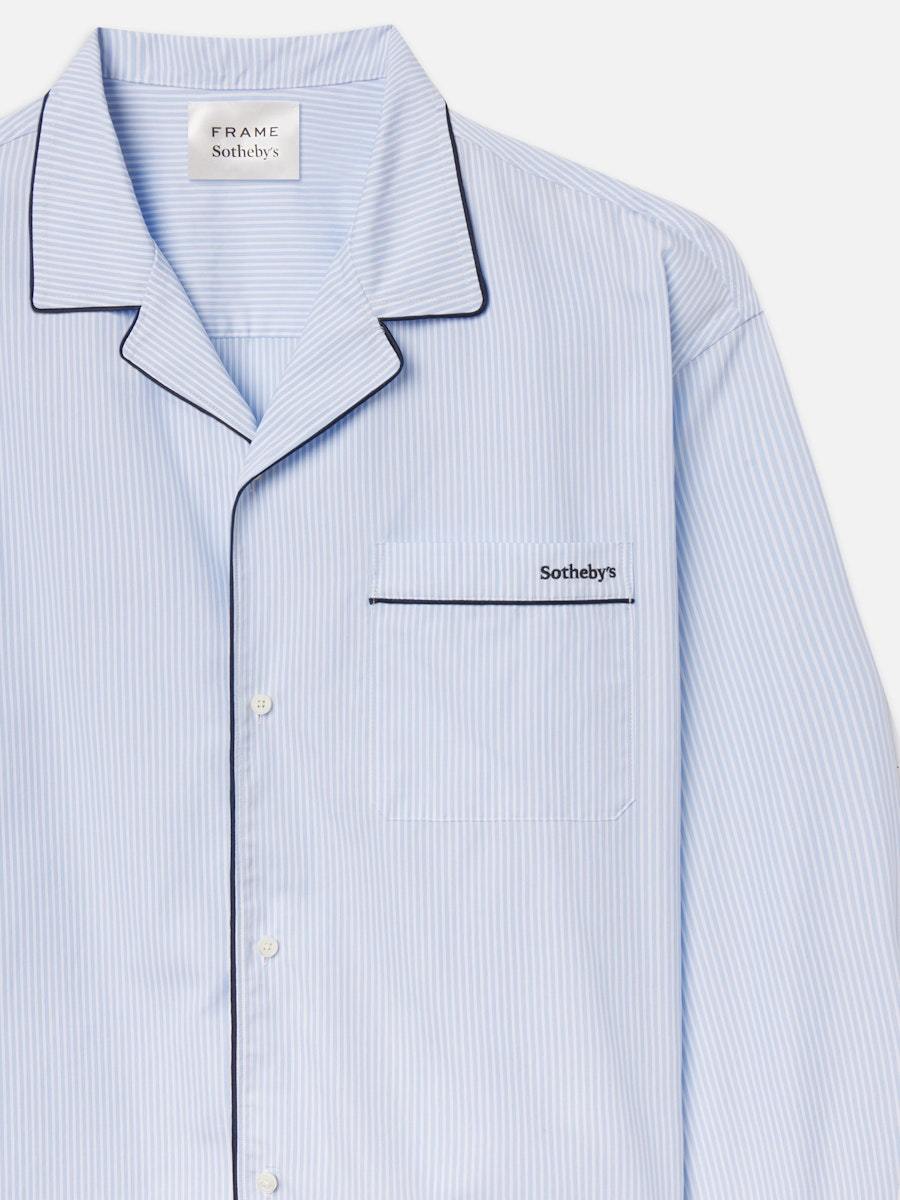 Frame Striped Pajama Shirt In White