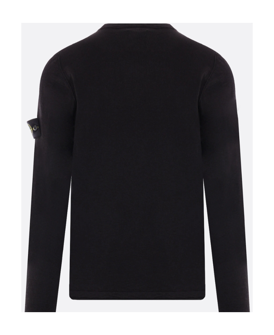 Shop Stone Island Logo Patch Crewneck Jumper In Black