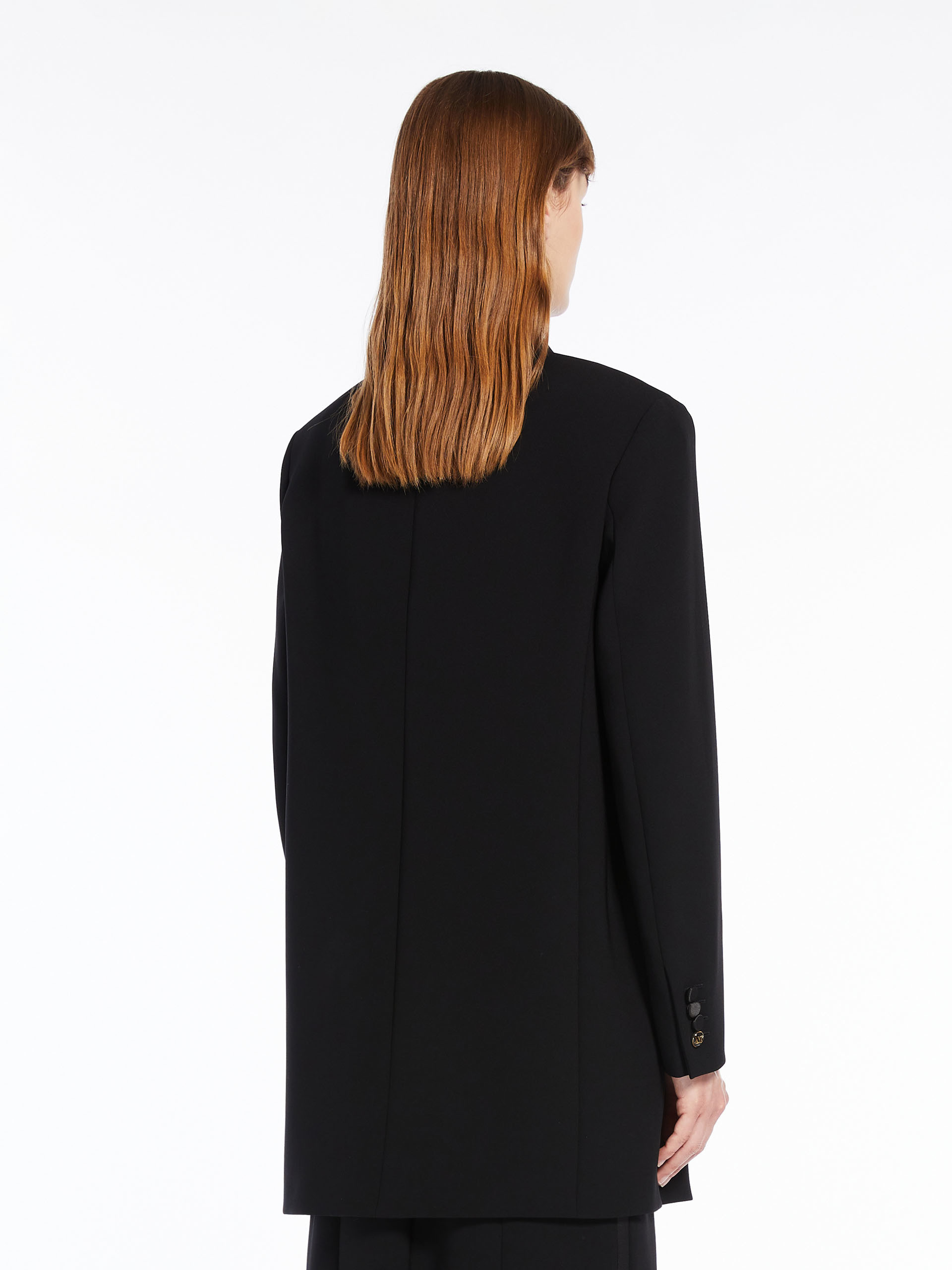 Max Mara Single-breasted Tuxedo Casual Jacket In Black