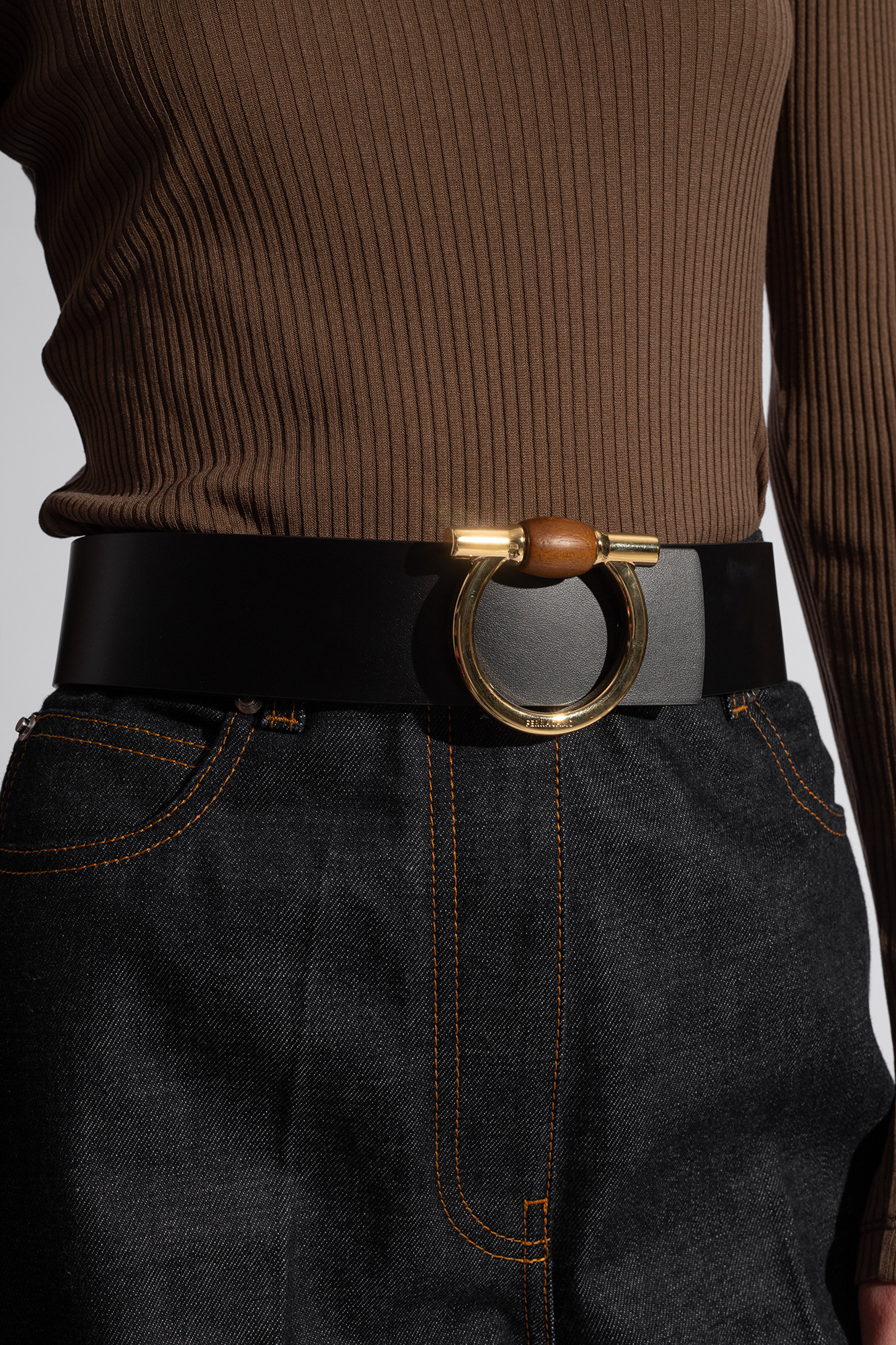 Ferragamo Salvatore Reversible Gancini Belt In Black
