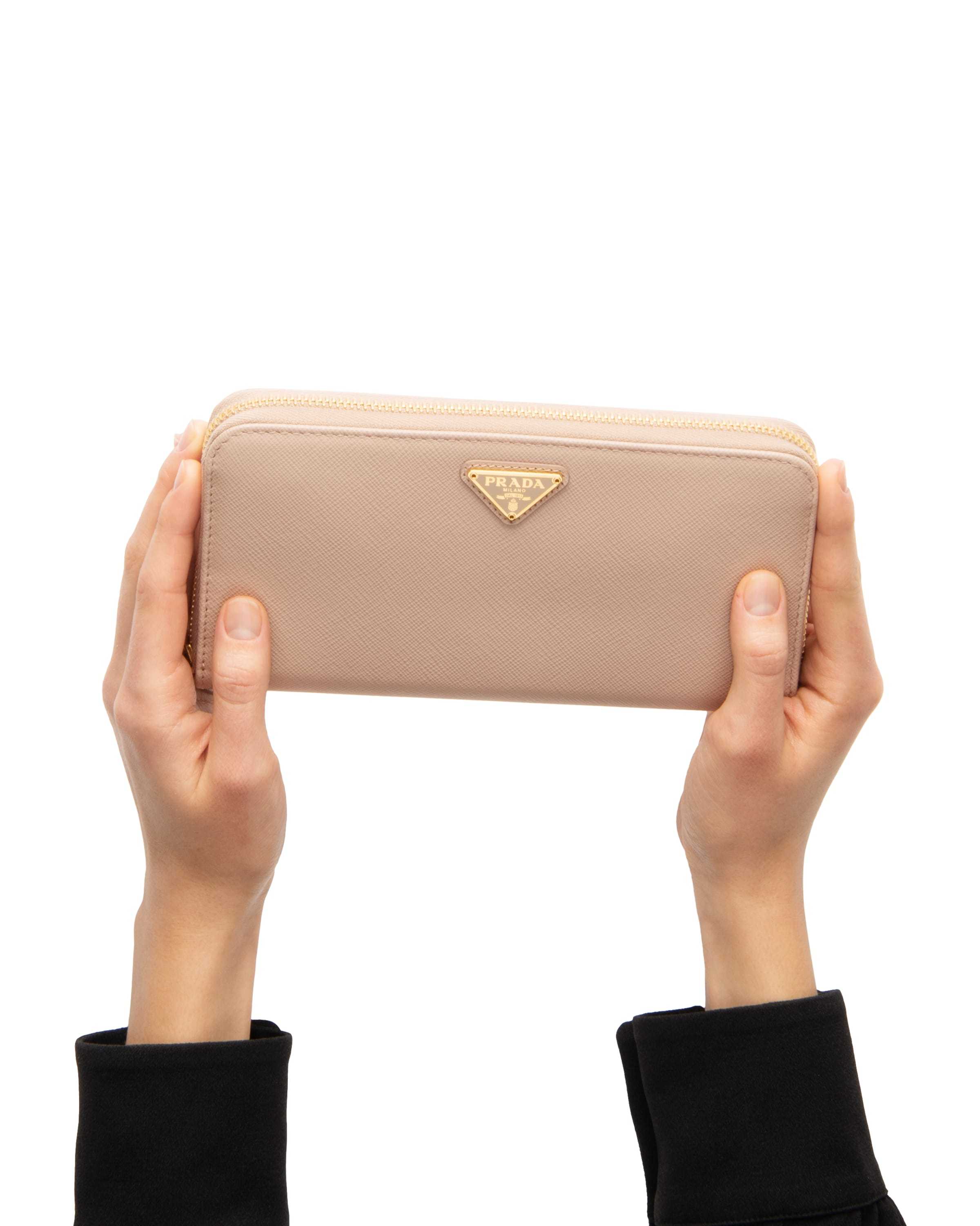 PRADA PRADA LOGO PLAQUE ZIP-AROUND LARGE WALLET