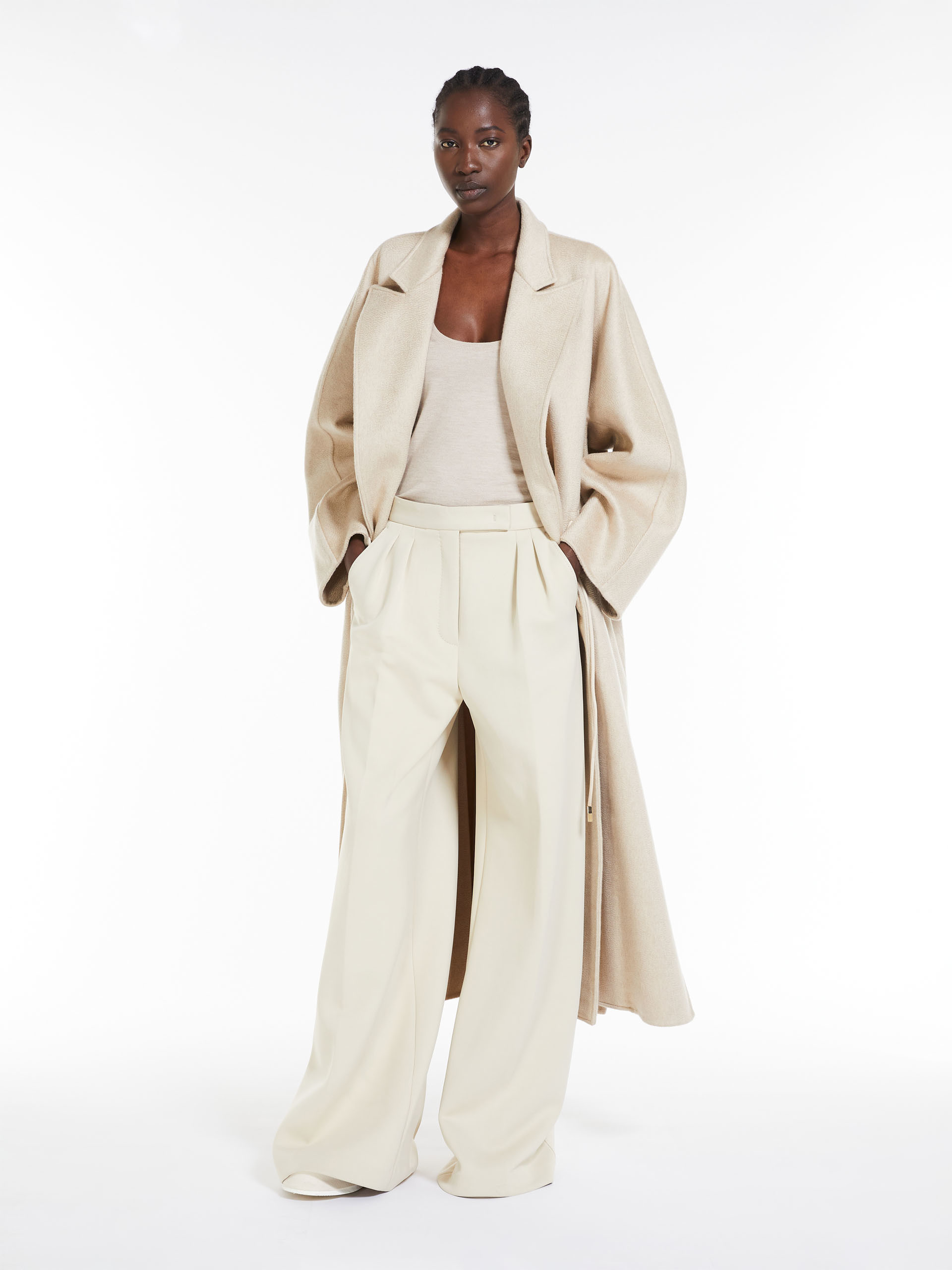 Max Mara Wide Pants In Nude