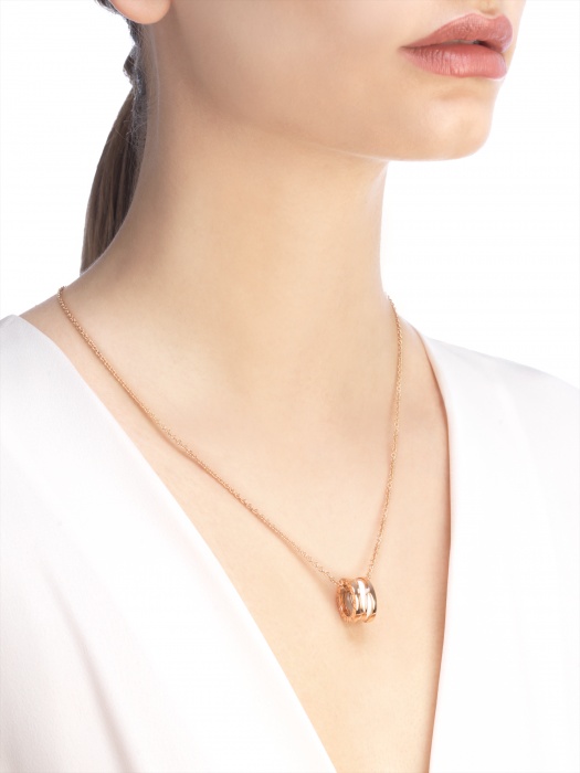Bvlgari Rose Gold B. Zero1 Spiral Necklace In Yellow
