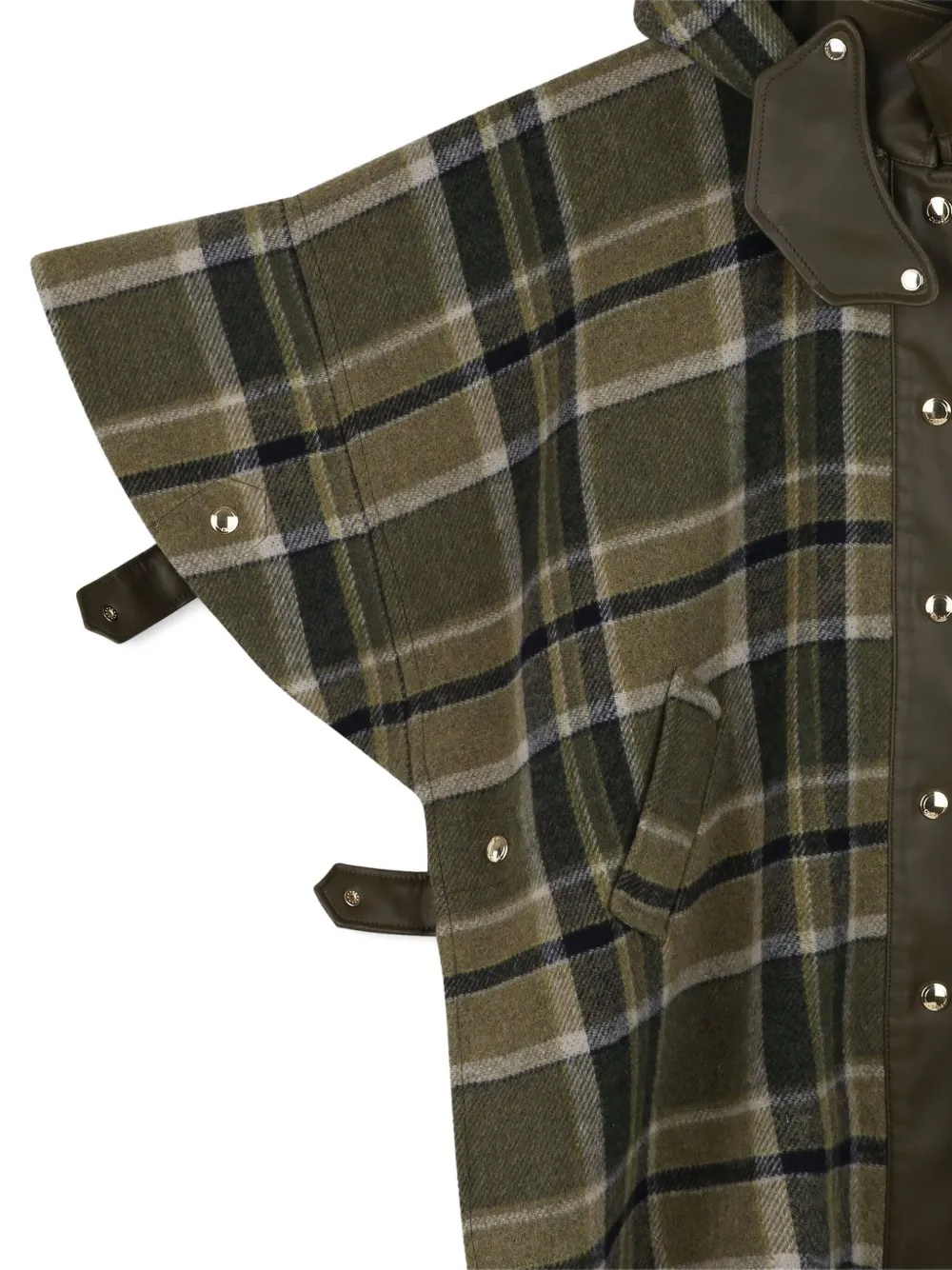 Chloé Check-patterned Hooded Cape In Black