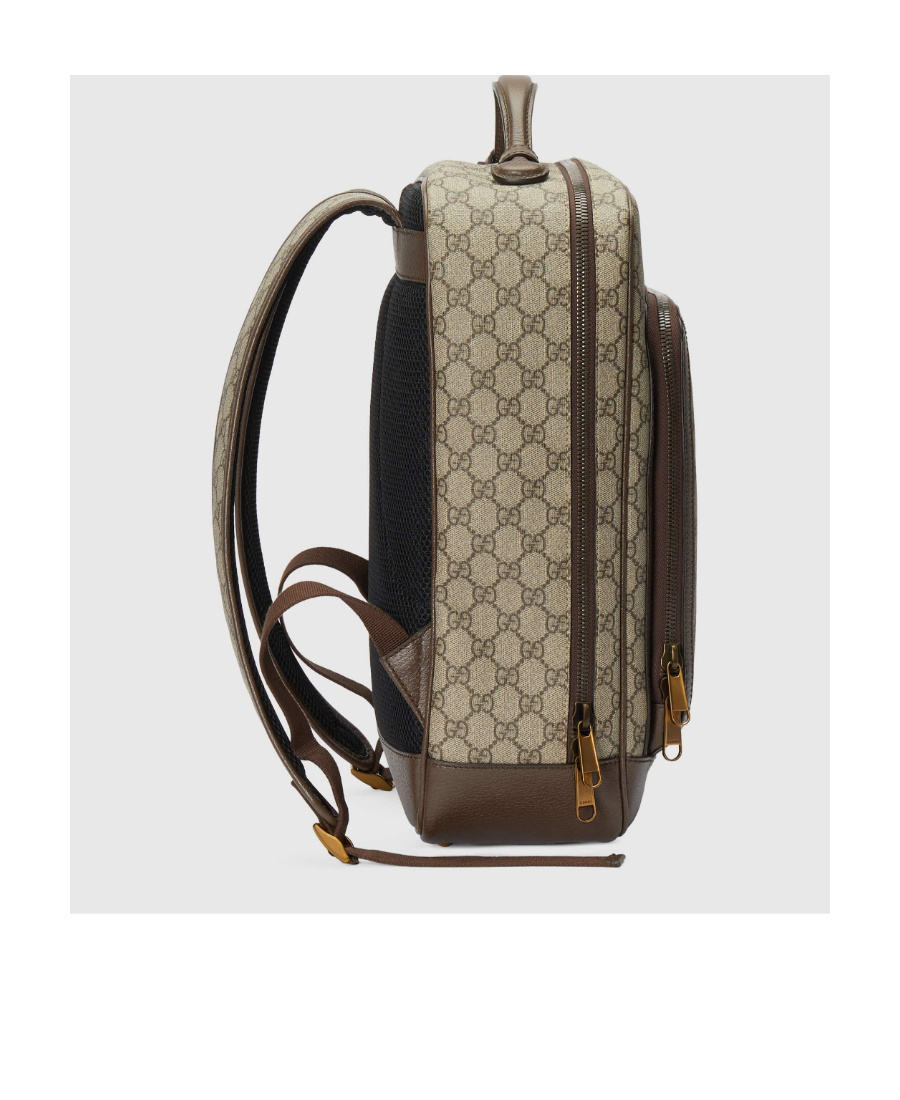 Gucci Zaino Ophidia Gg Leather Backpack In Green