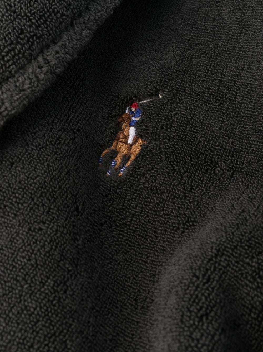 Polo Ralph Lauren Pony-motif Dressing Gown In Black