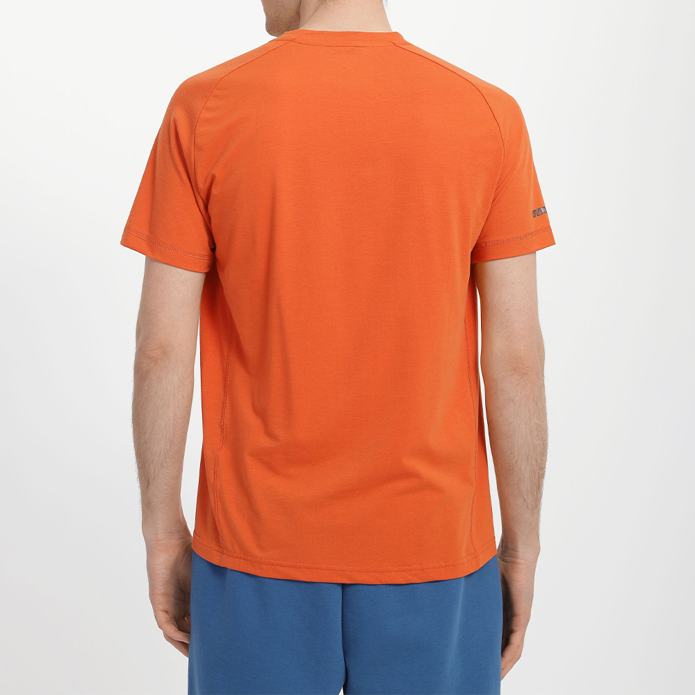 Ea7 Line Logo Shoulder-inserted Round-neck T-shirt In Red