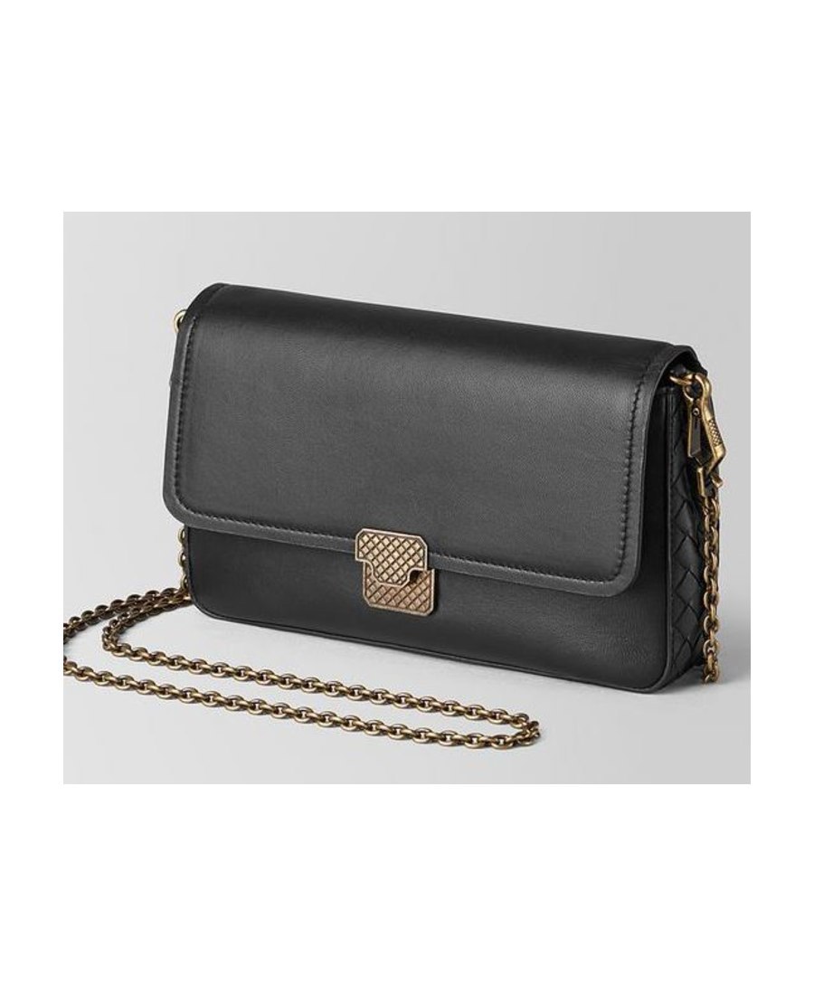 Shop Bottega Veneta Flip Shoulder Bag In Black