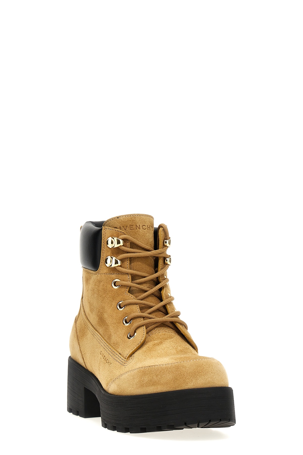 Givenchy Chunky Heel Suede Ankle Boots In Black