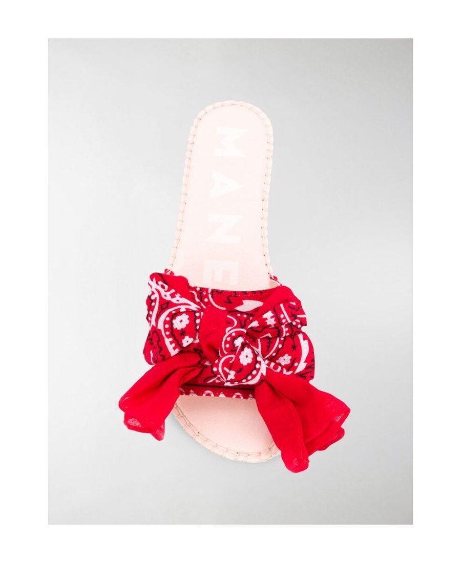 Manebi Logo Flat Slippers In Red