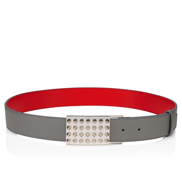 Christian Louboutin Belt With Rivet Decoration In Gray