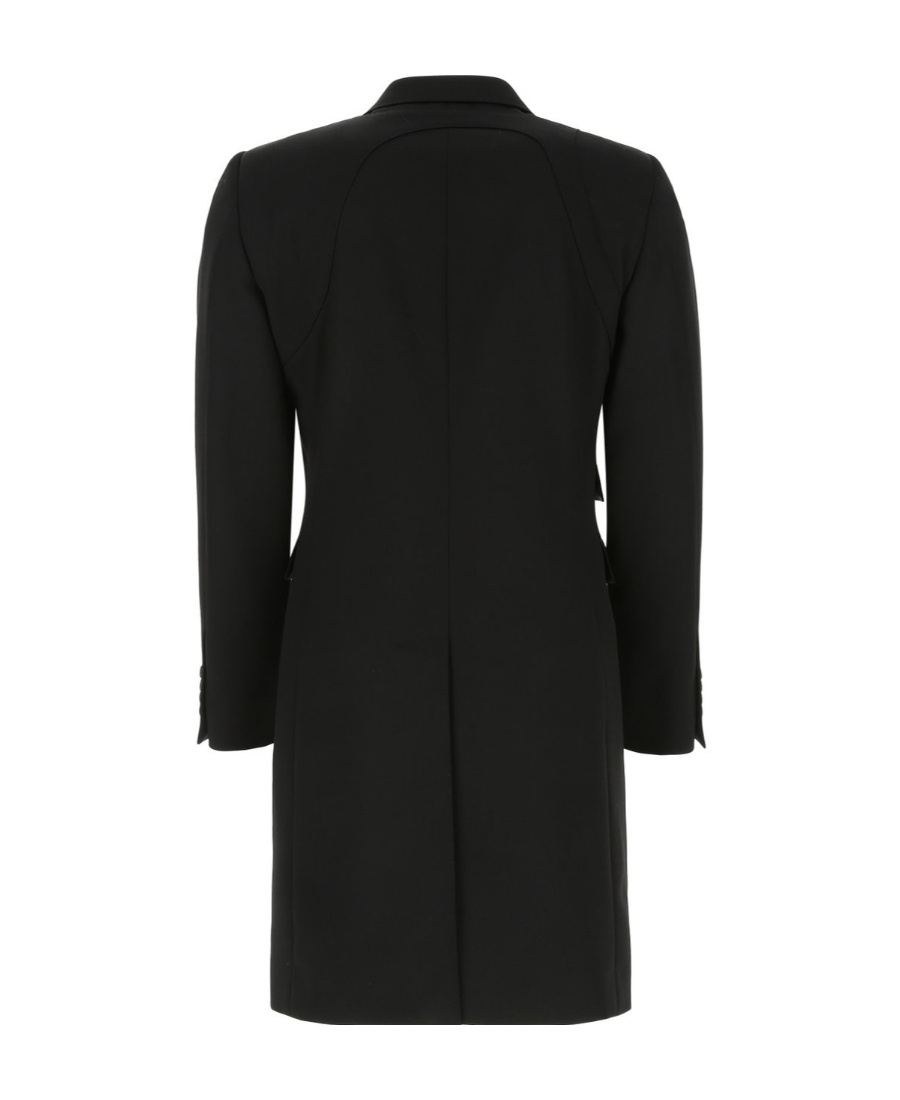 Alexander Mcqueen Single-breasted Tailored Wool Coat In Black