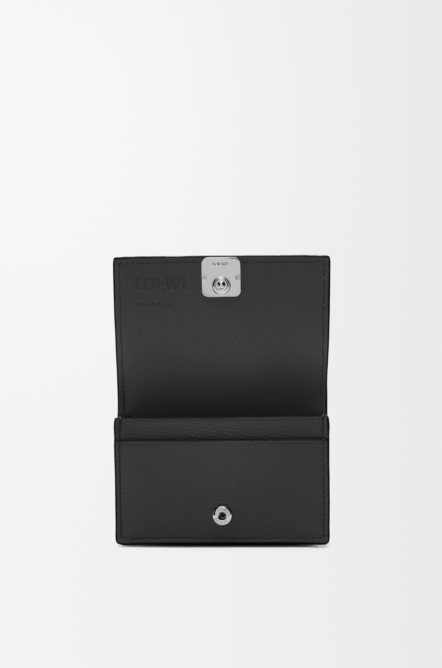 Loewe Anagram Business Cardholder In Pebble Grained Calfskin In Black