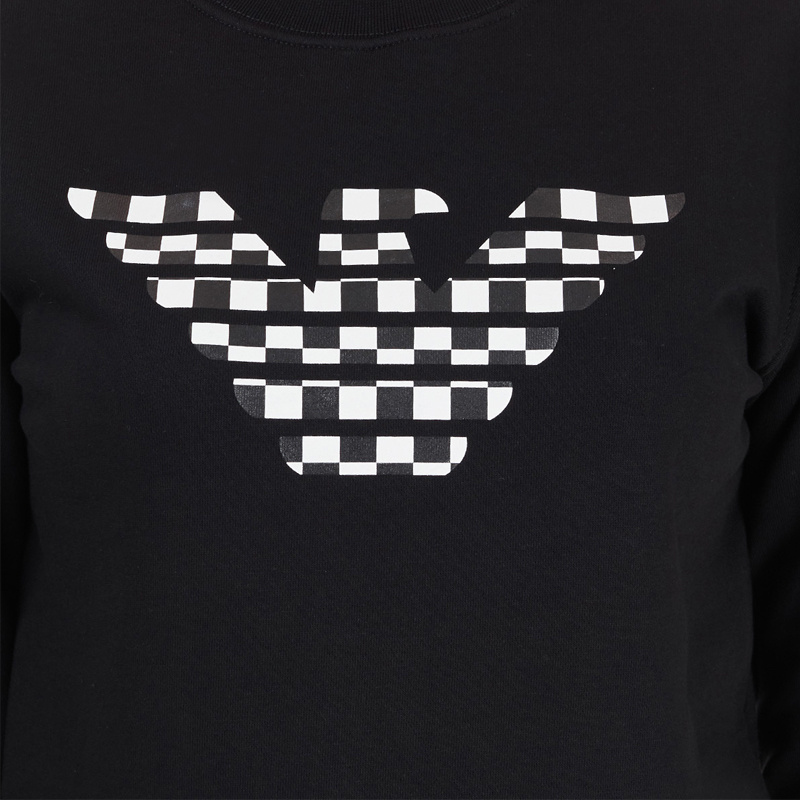 EMPORIO ARMANI CHECKERBOARD LOGO SWEATSHIRT