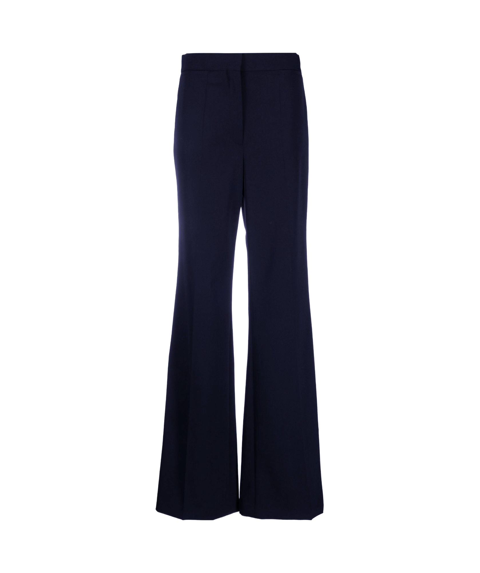 Stella Mccartney High Waist Flannel Trousers With Wide Leg In Blue